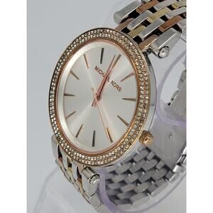Michael Kors Darci Tri-Tone Steel Crystal Silver Dial Ladies Quartz Watch MK3203
